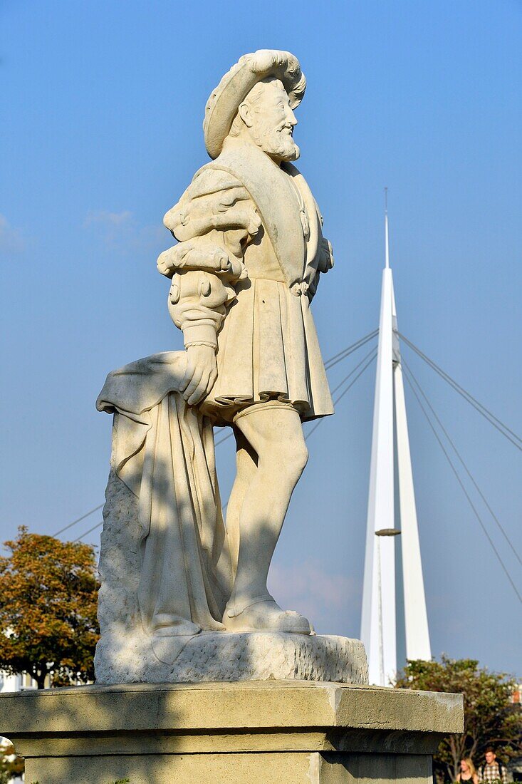 Frankreich,Seine Maritime,Le Havre,von Auguste Perret wiederaufgebaute Stadt, von der UNESCO zum Weltkulturerbe erklärt,Francois die erste Statue