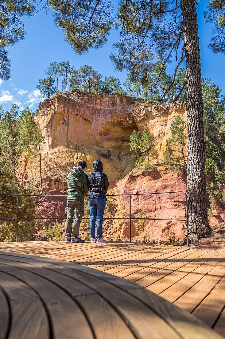 France,Vaucluse,Luberon Regional Natural Park,Roussillon,labeled the Most Beautiful Villages of France,the Sentier des Ocres,the belvedere