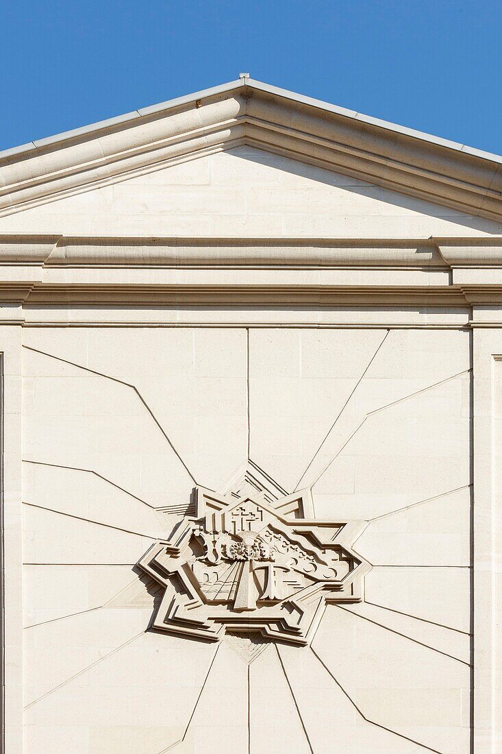 France,Meurthe et Moselle,Nancy,facade of former Hotel de la Monnaie today Archives Departementale de Meurthe et Moselle in Gustave Simon street nearby Stanislas square in the area listed as World Heritage by UNESCO