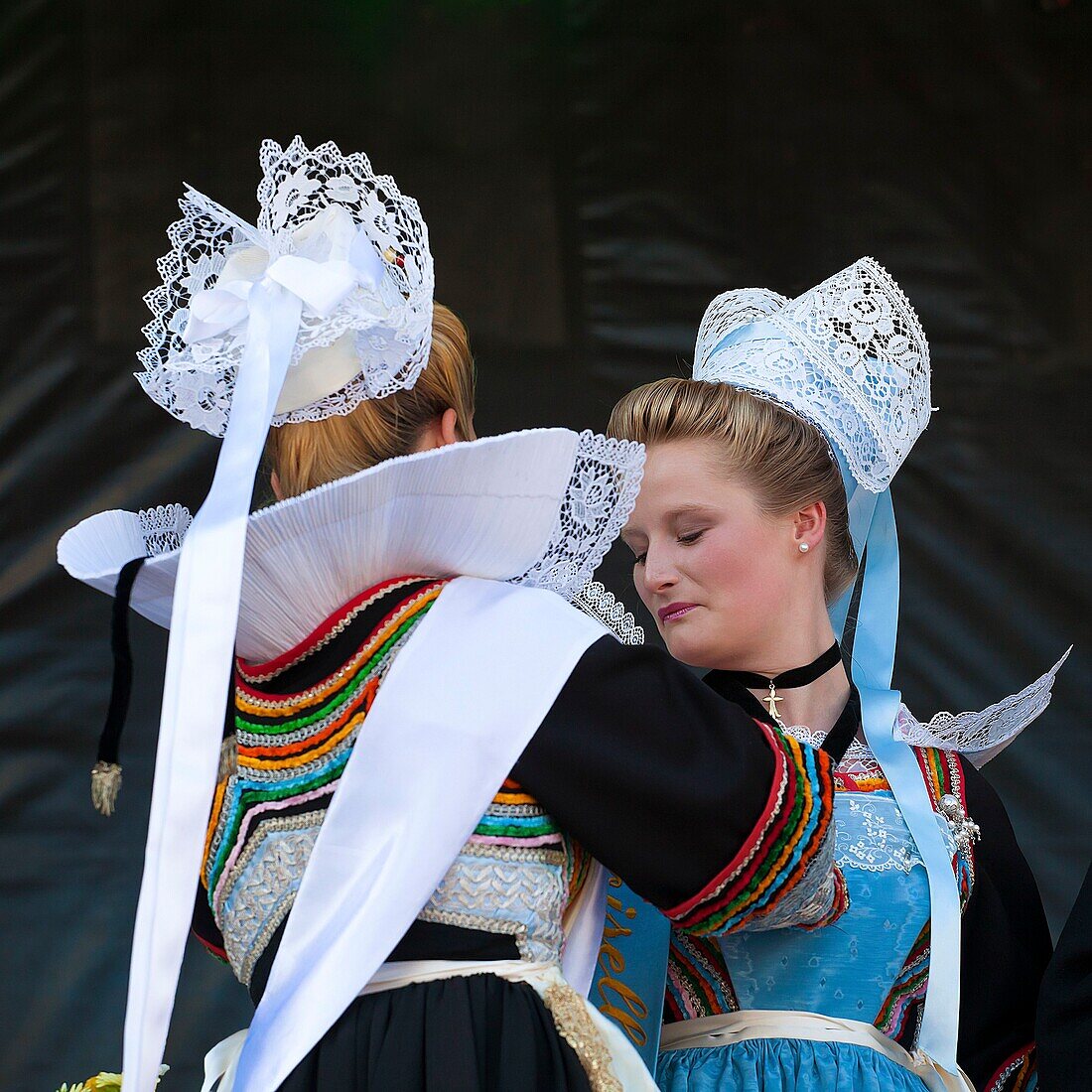 France,Finistere,Gorse Flower Festival 2015 in Pont Aven,Bridesmaid Fanny Guirriec