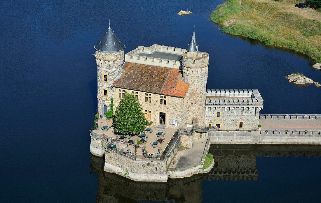 France,Loire,Saint Priest La Roche,the castle and the Loire river