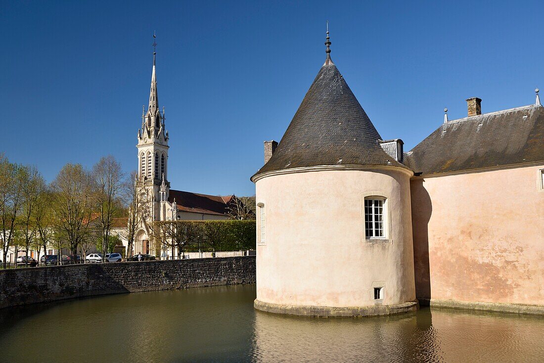 Frankreich,Meurthe et Moselle,Haroue,Wassergraben des Schlosses Haroue