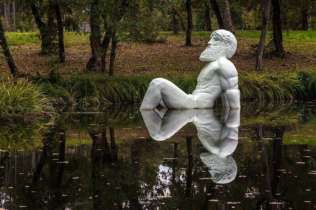France,Landes,Luxey,Forest of Contemporary Art,on the huge forest of Landes de Gascogne,a path punctuated by works of art to bring into resonance culture and nature,work entitled Hello Apollo,artist Marine Julie