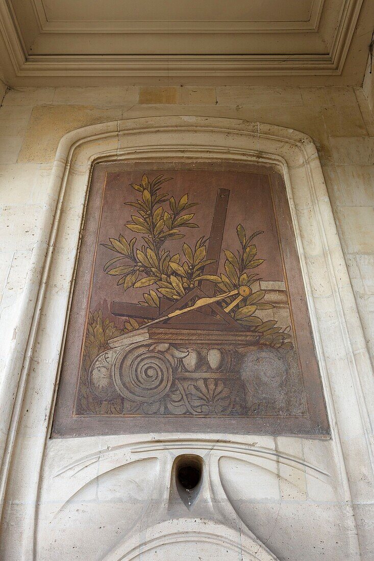 Frankreich,Meurthe et Moselle,Nancy,Detail des Gemäldes im Eingangsbereich des Georges-Biet-Gebäudes (1901-1902) in der Jugendstil-Ecole de Nancy (Schule von Nancy) in der Straße Commanderie
