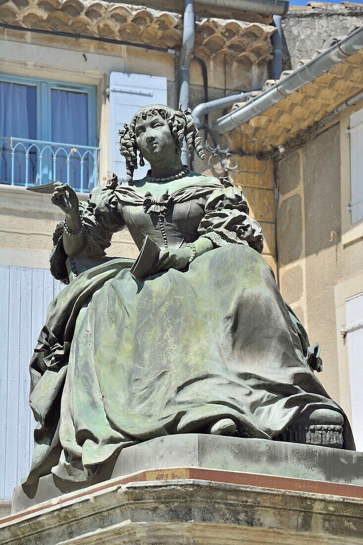 France,Drome,village of Grignan,statue in homage to the Marquise of Sevigne