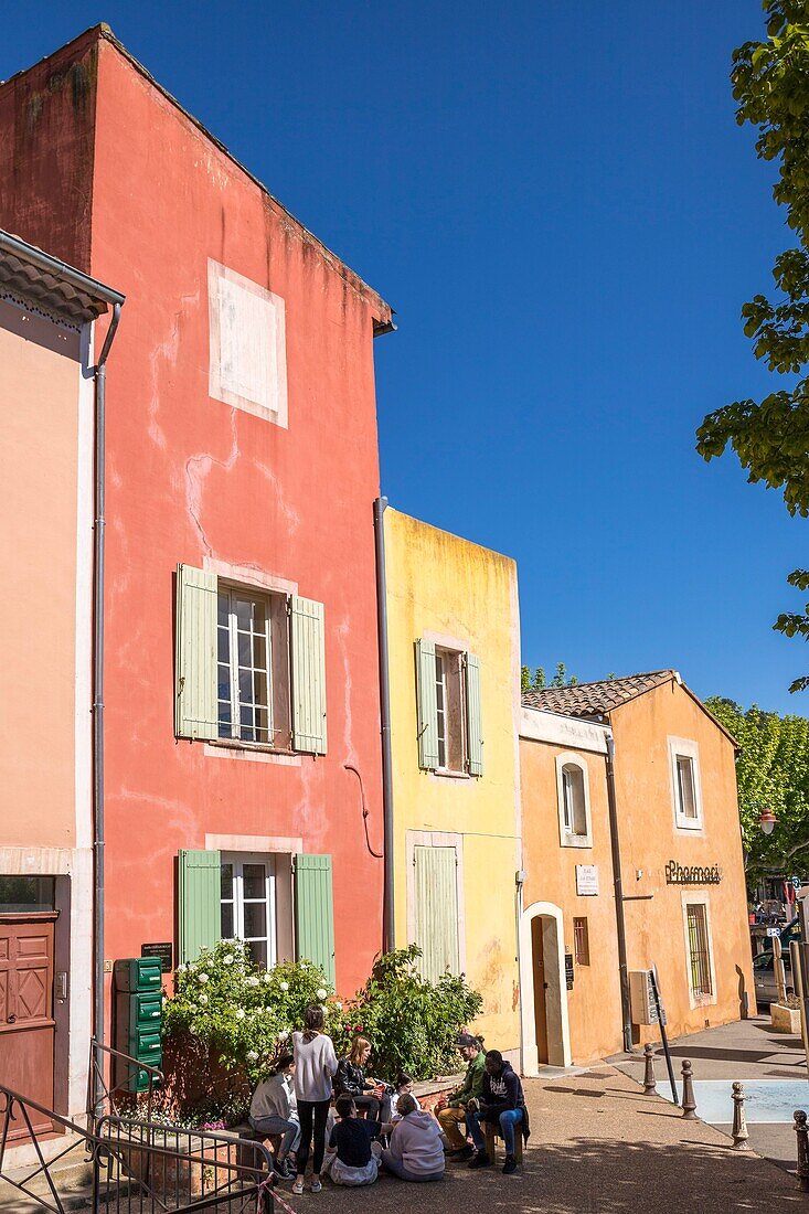 France,Vaucluse,regional natural park of Luberon,Roussillon,labeled the most beautiful villages of France