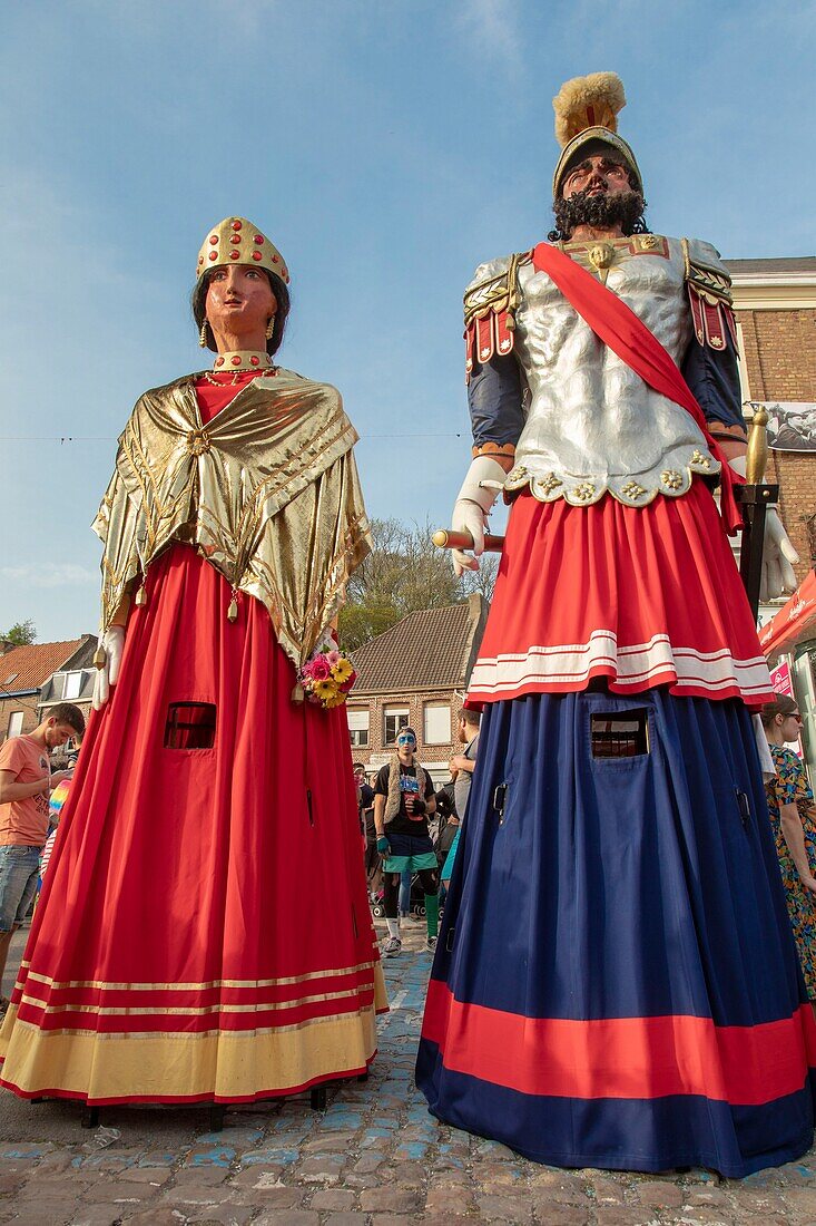 France,Nord,Cassel,spring carnival,parade of the heads and dance of the Giants Reuze dad and Reuze mom,listed as intangible cultural heritage of humanity