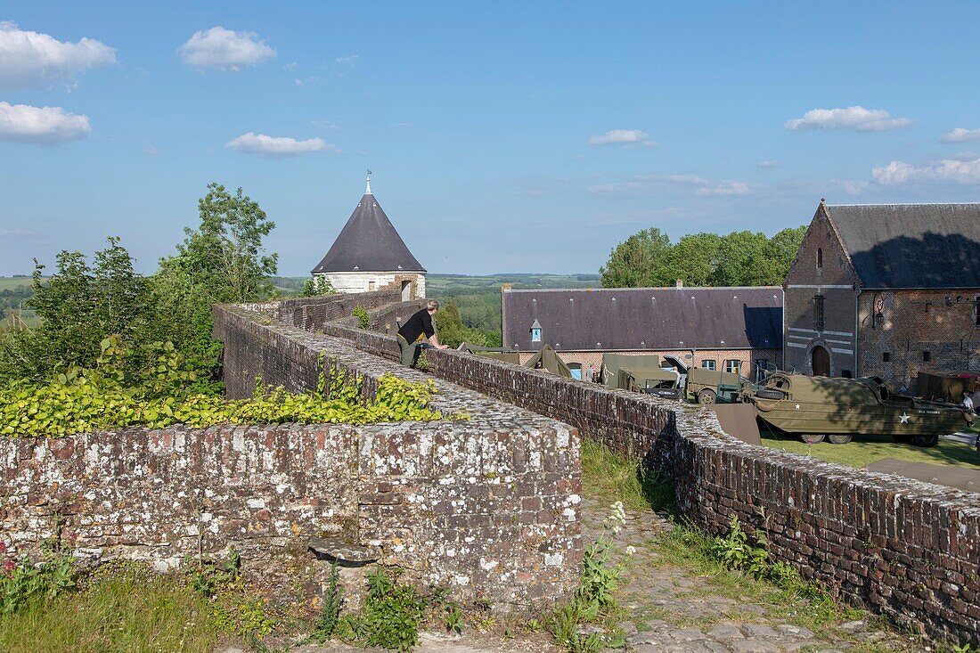 France,Pas de Calais,Montreuil,citadel built under Charles IX and perfected by Vauban,walkway and white tower