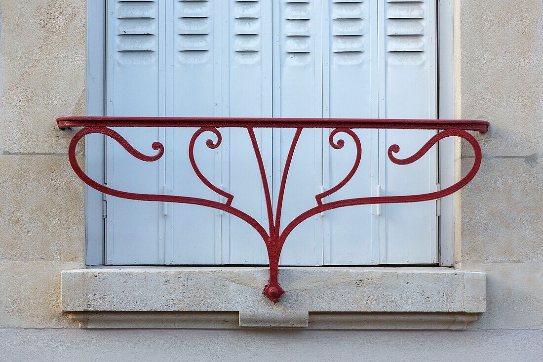 France,Meurthe et Moselle,Nancy,detail of ironworks in Art Nouveau style