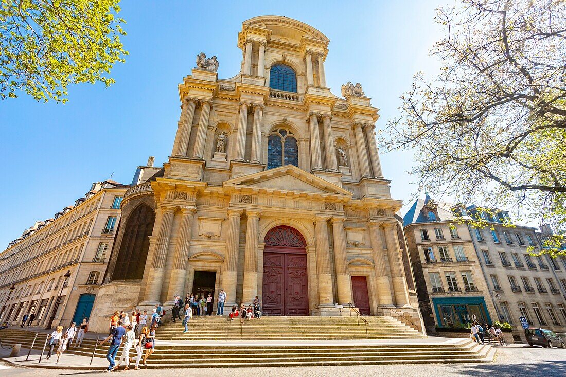 France,Paris,Saint Gervais Square,Saint Gervais Saint Protais Church