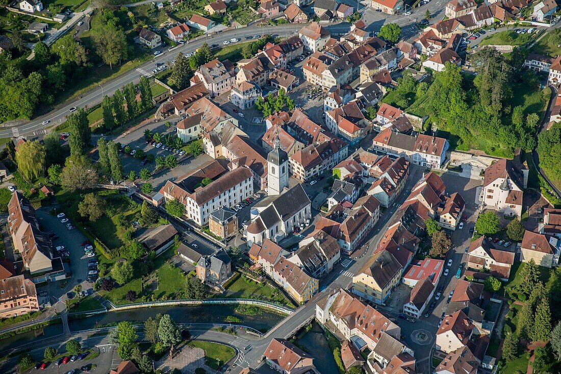 Frankreich,Territoire de Belfort,Delle (Luftaufnahme)