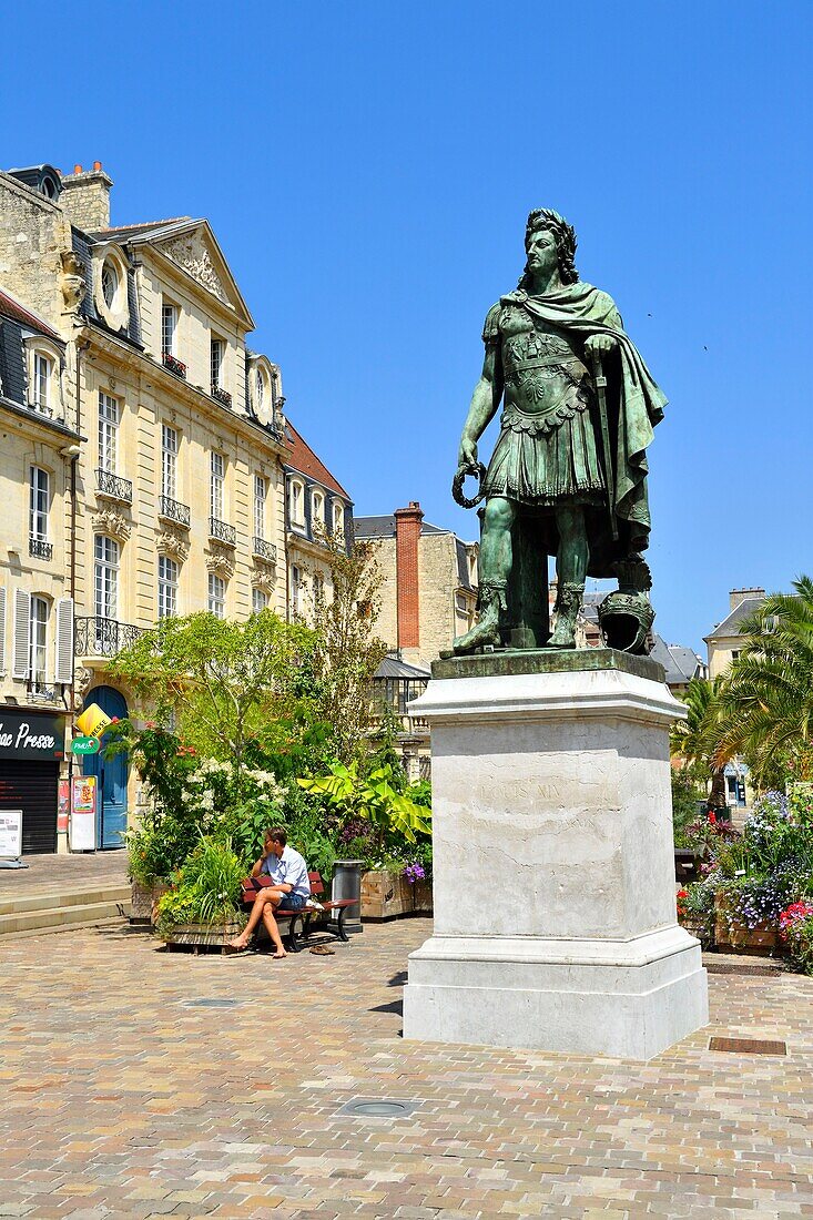 France,Calvados,Caen,Place Saint-Sauveur,Louis XIV statue of Louis Petitot