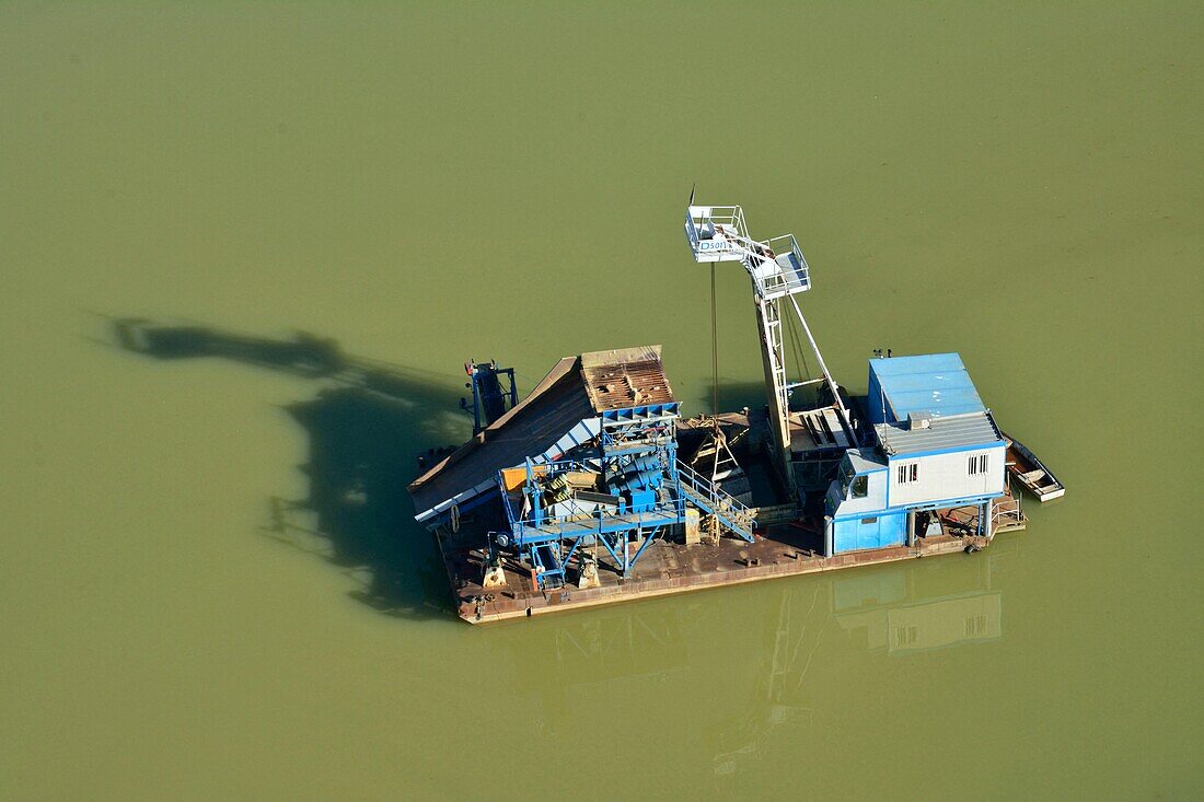 France,Ain,Arnas,Mechanical trying to pick up (aerial view)