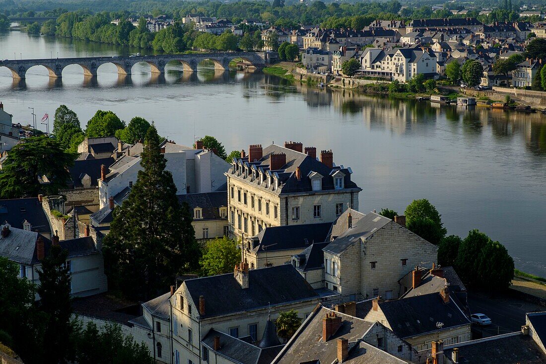 France,Maine et Loire,Loire Valley listed as World Heritage by UNESCO,Saumur along the Loire river