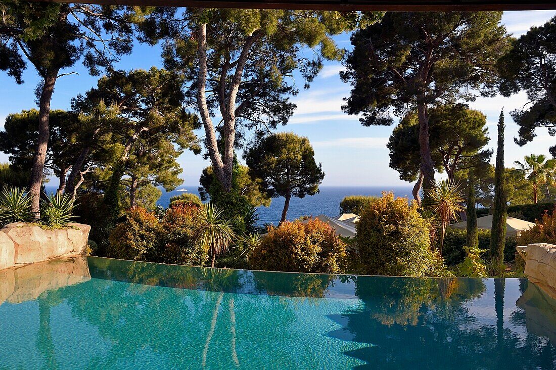 France,Alpes Maritimes,Saint Jean Cap Ferrat,Grand-Hotel du Cap Ferrat,a 5 star palace from Four Seasons Hotel,private infinity pool of the pool suite