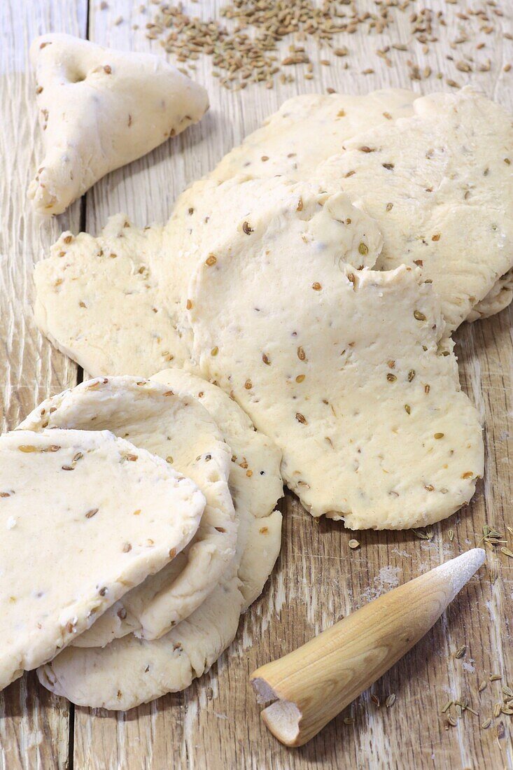 France,Tarn,Carmaux,biscuit factory Deymier (founded in 1921),production of biscuits scalded (scented dough with anise and cooked in water and then in the oven)