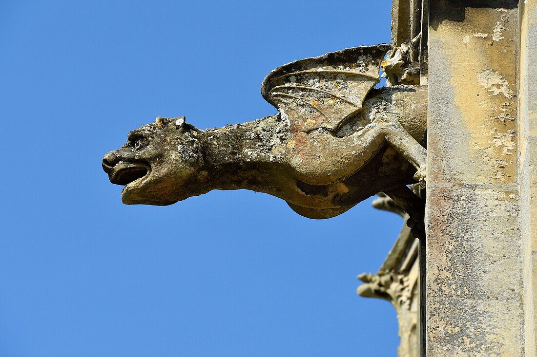 France,Somme,Baie de Somme,Saint Valery sur Somme,mouth of the Somme Bay,Saint Martin church dated 16th century built with a ornamental tiling of flint and cut stone in the shape of a draughtboard