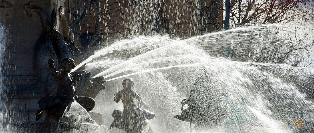 France,Bouches du Rhone,Aix en Provence,the Rotonda square and fountain,La Rotonde fountain