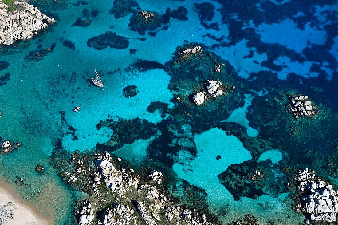France,Corse du Sud,Bonifacio,Lavezzi Islands Nature Reserve (aerial view)