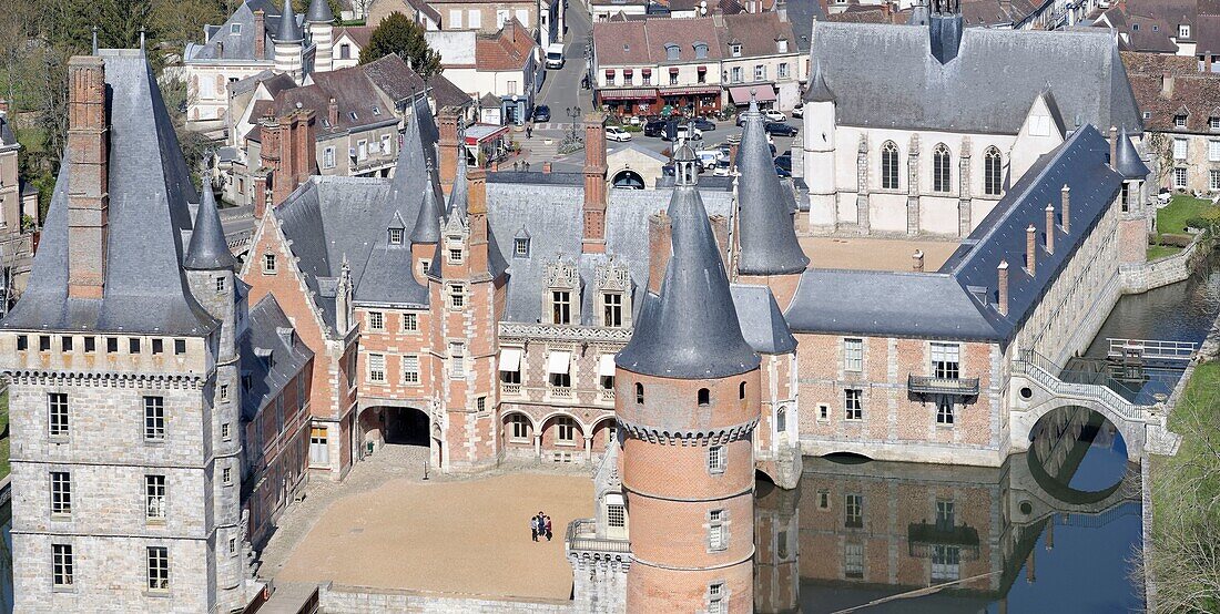 Frankreich,Eure et Loir,Mantenon,das Schloss von Maintenon (Luftbild)