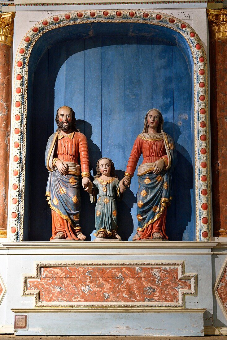 Frankreich,Finistere,Chateauneuf du Faou,Kapelle von Moustoir,das Altarbild der Heiligen Familie