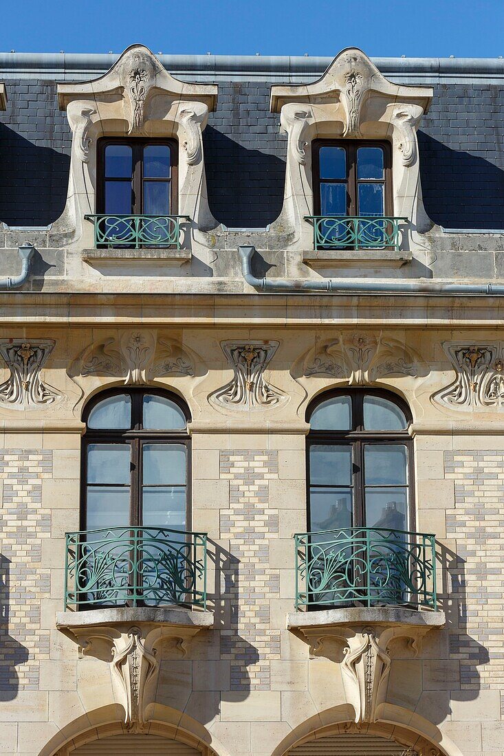 France,Meurthe et Moselle,Nancy,house in Art Nouveau style in Malzeville street