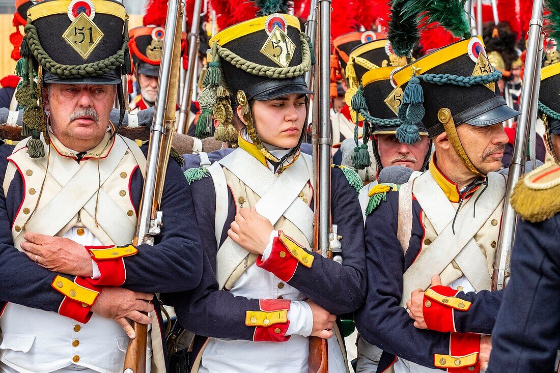 France,Seine et Marne,castle of Fontainebleau,historical reconstruction of the stay of Napoleon 1st and Josephine in 1809