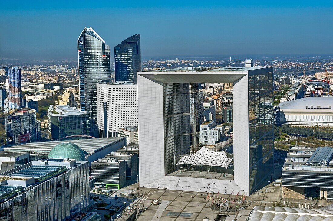 France,Hauts-de-Seine,La Défense,the Great Arch of La Défense by architect Otton von Spreckelsen