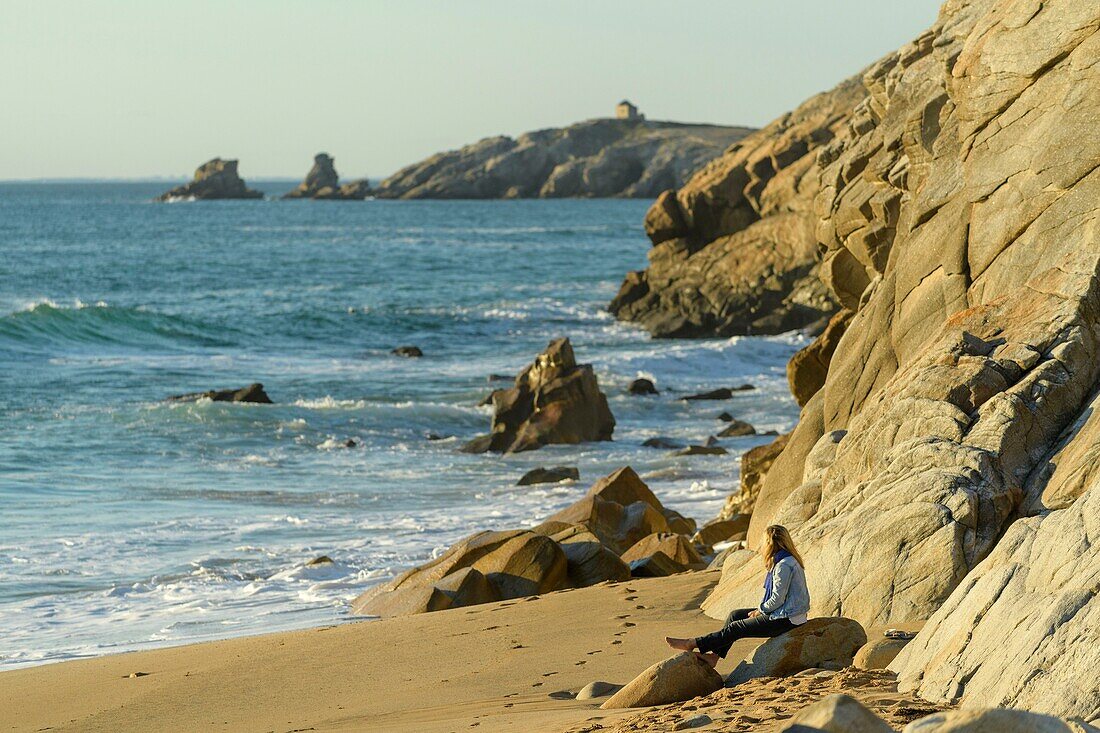 Frankreich,Morbihan,Saint-Pierre-Quiberon,die Spitze von Percho seit dem Strand von Port Bara