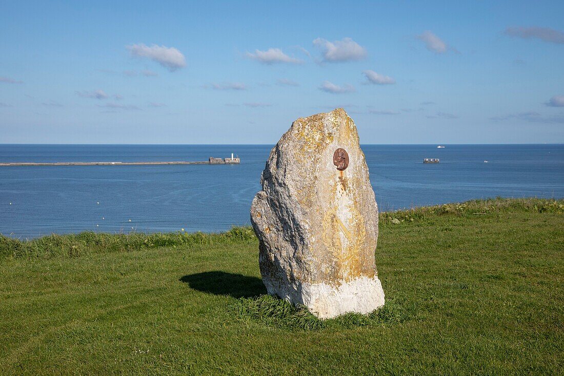 France,Pas de Calais,Boulogne sur Mer,camp de boulogne,stone with the image of Napoleon