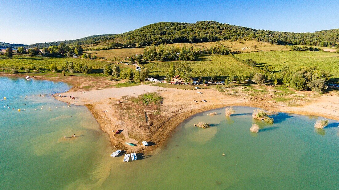 France,Ariege,Lake Montbel (aerial view)