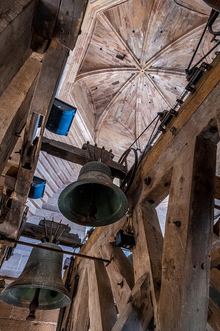 France,Aveyron,Rodez,inside of tower bell of Notre Dame cathedral