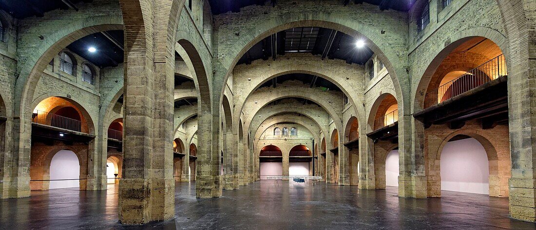 France,Gironde,Bordeaux,area listed as World Heritage by UNESCO,Chartrons district,Centre for contemporary visual arts de Bordeaux (CAPC) in the former warehouse Laine 19th century and inaugurated in 1983