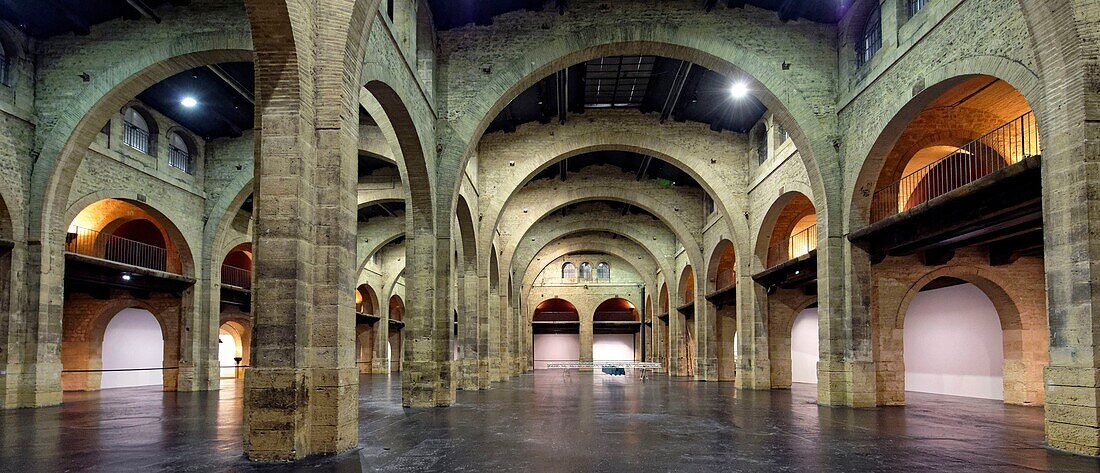 Frankreich,Gironde,Bordeaux,von der UNESCO zum Weltkulturerbe erklärtes Gebiet,Stadtteil Chartrons,Zentrum für zeitgenössische visuelle Künste von Bordeaux (CAPC) im ehemaligen Lagerhaus Laine aus dem 19. Jahrhundert, das 1983 eingeweiht wurde