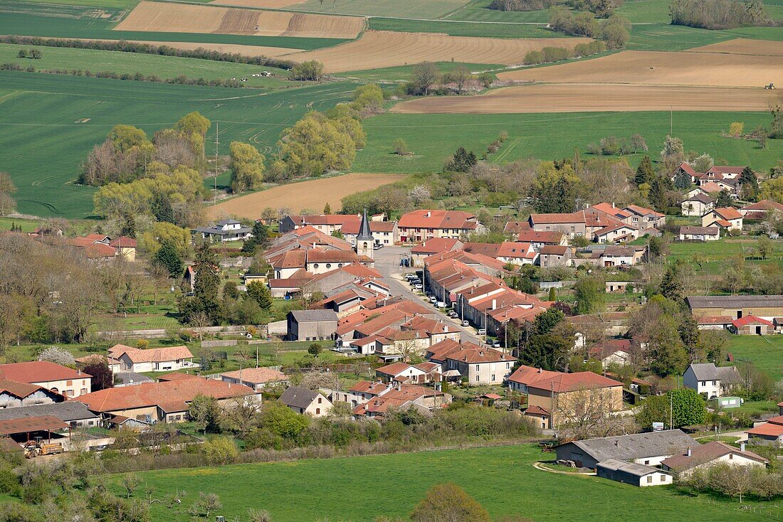 Frankreich,Meurthe et Moselle,Saxon Sion,Blick auf das Dorf Praye vom Hügel von Sion