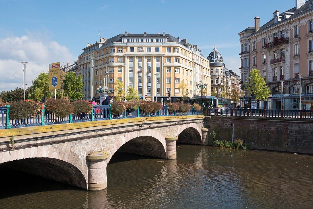 France,Territoire de Belfort,Belfort,the Sadi Carnot bridge on the river of Savoureuse