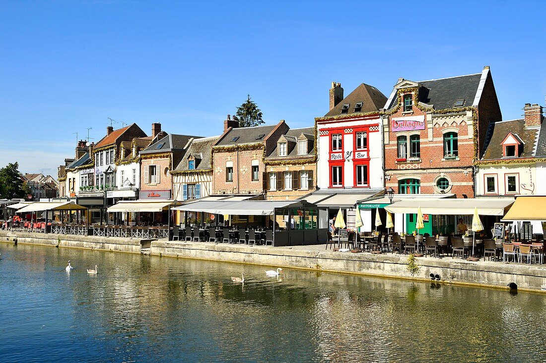 France,Somme,Amiens,Saint-Leu district,Quai Belu on the banks of the Somme river