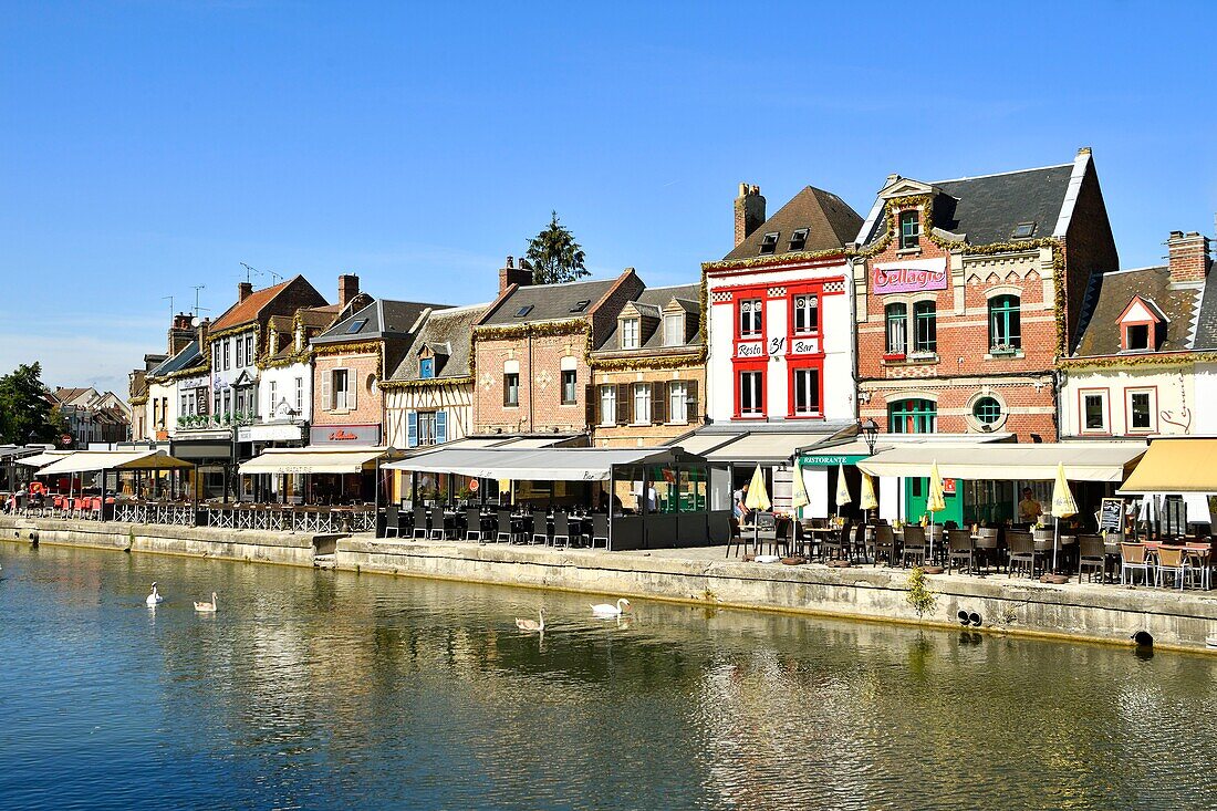 Frankreich,Somme,Amiens,Stadtteil Saint-Leu,Quai Belu am Ufer der Somme