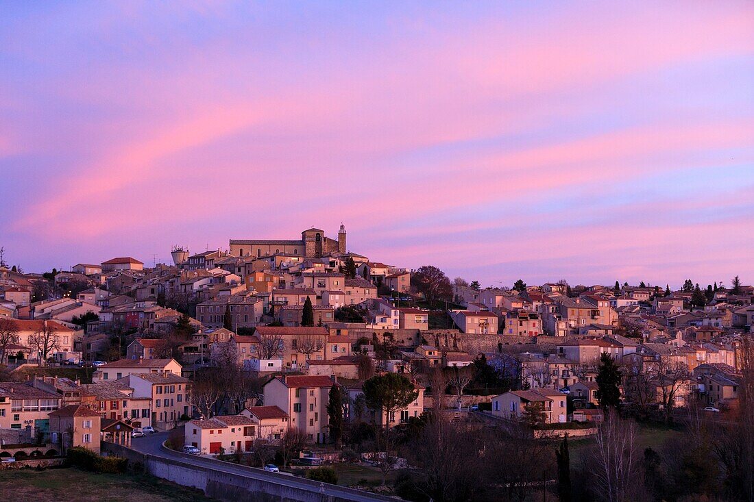 France,Alpes de Haute Provence,Verdon Regional Nature Park,Valensole,Saint Blaise church (XVI) and Saint Denis (XII)