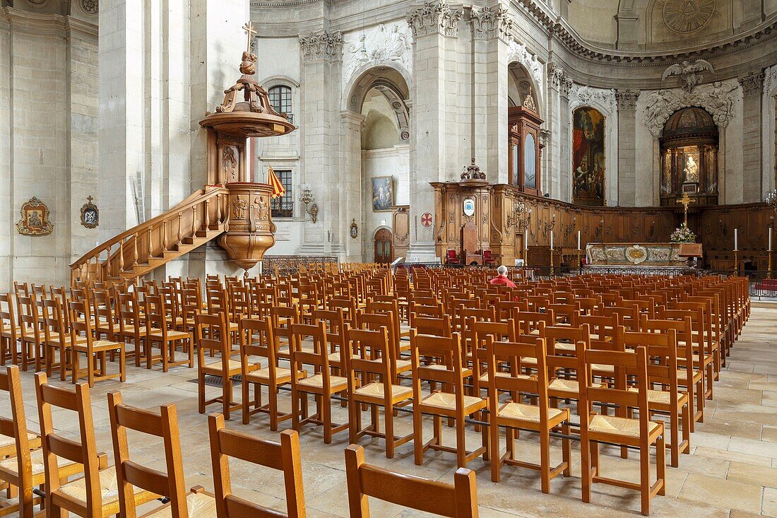 France,Meurthe et Moselle,Nancy,cathedrale and primatiale Notre Dame de l'Annonciation et Saint Sigisbert in baroque style