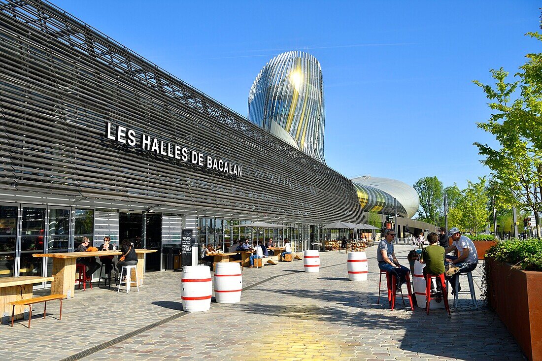 France,Gironde,Bordeaux,area listed as World Heritage by UNESCO,Bacalan covered market and the City of Wine,designed by the architects of the XTU agency and the English scenography agency Casson Mann Limited