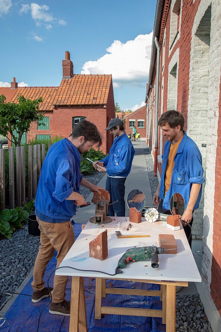 France,Pas de Calais,Bruay la Buissiere,quoted electricians,built in 1856 to house the miners of the n ° 1 pit of Bruay,currently open to the public following a redevelopment project,artists in residence