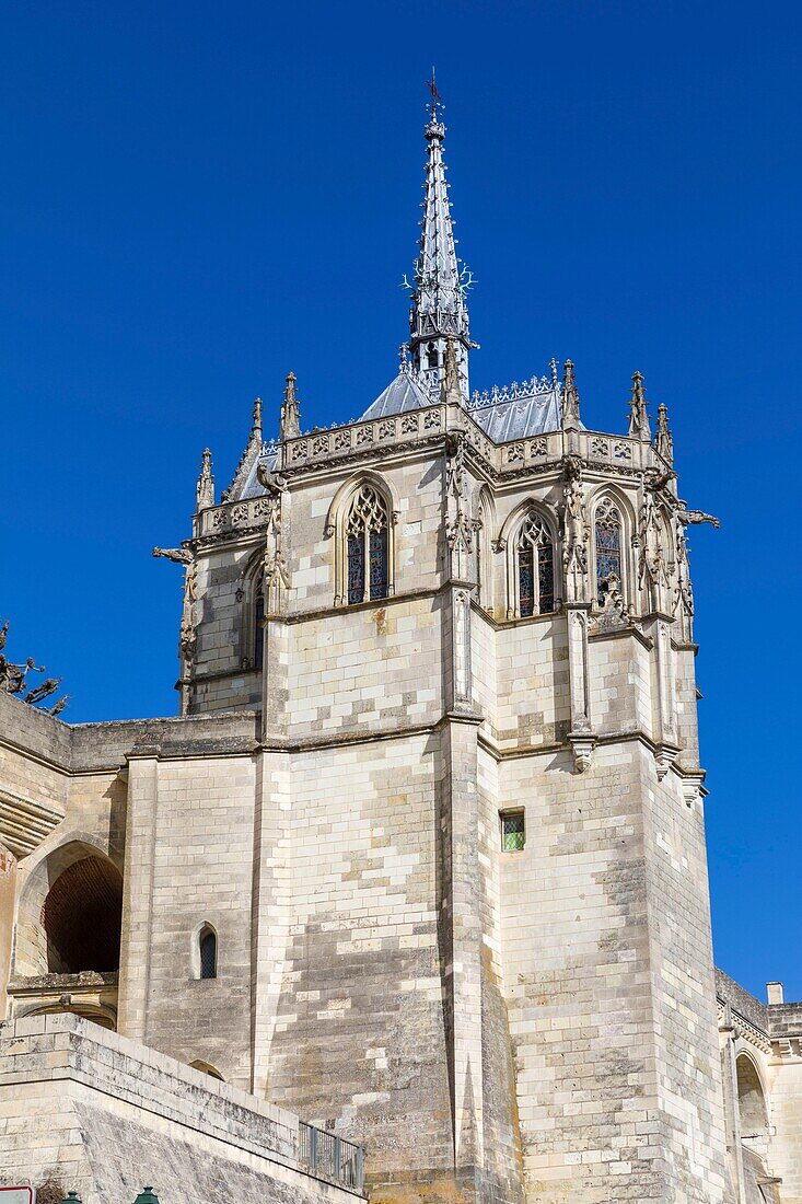 Frankreich,Indre et Loire,Loire-Tal als Weltkulturerbe der UNESCO,Amboise,Schloss Amboise,Kapelle Saint Hubert, wo Leonardo da Vinci begraben ist