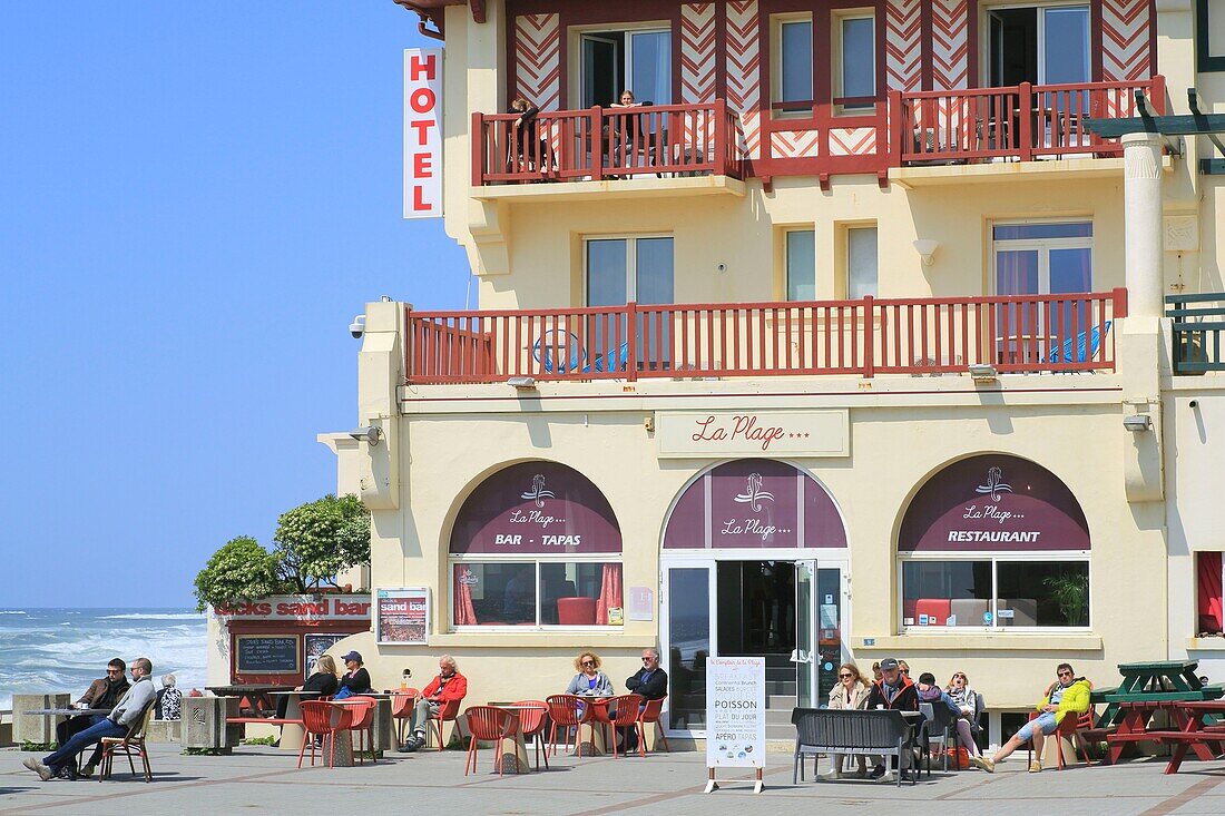 France,Landes,Maremne region,Silver coast,Soorts Hossegor,seafront with the Hotel La Plage on the Atlantic coast