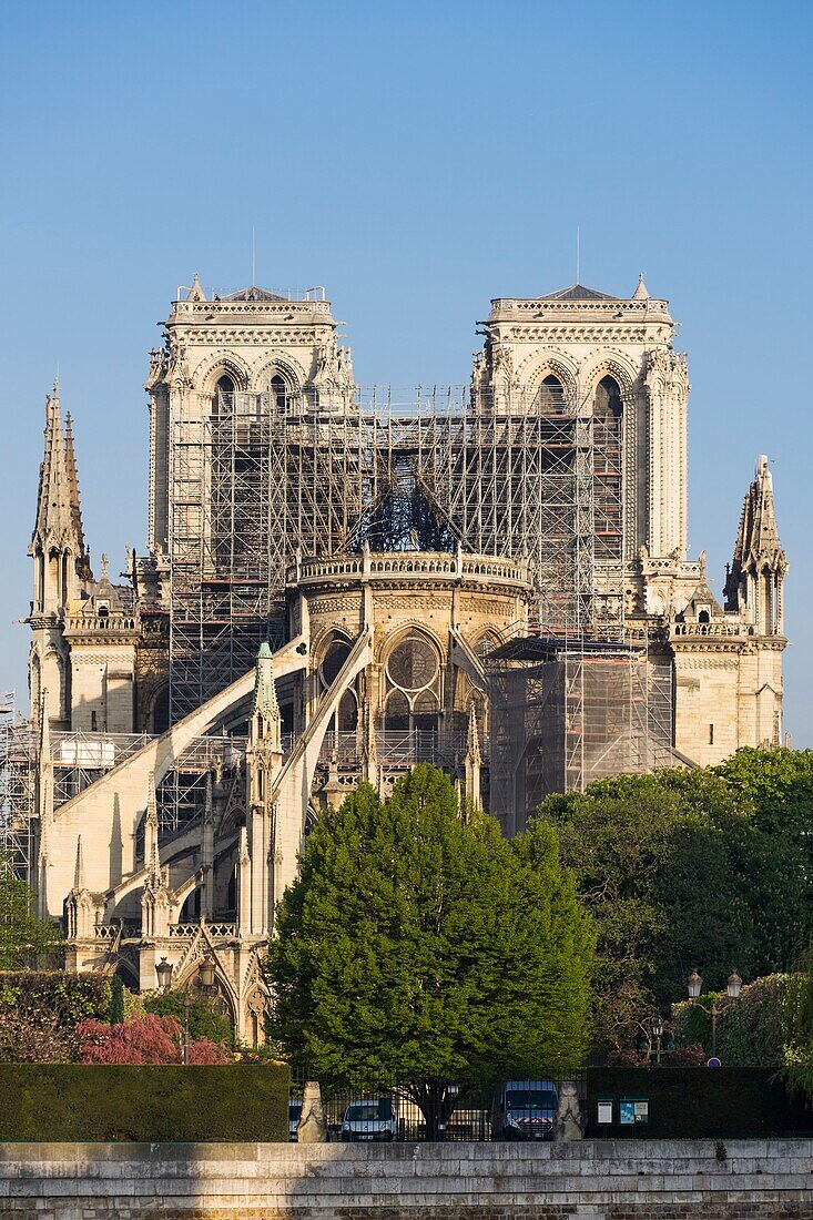 France,Paris,Notre Dame de Paris Cathedral,two days after the fire,April 17,2019