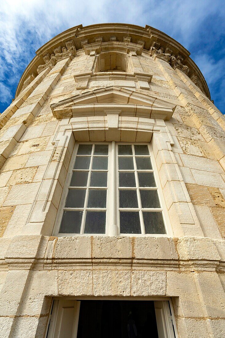 France,Gironde,Verdon sur Mer,rocky plateau of Cordouan,lighthouse of Cordouan,listed as Monument Historique,masonry detail