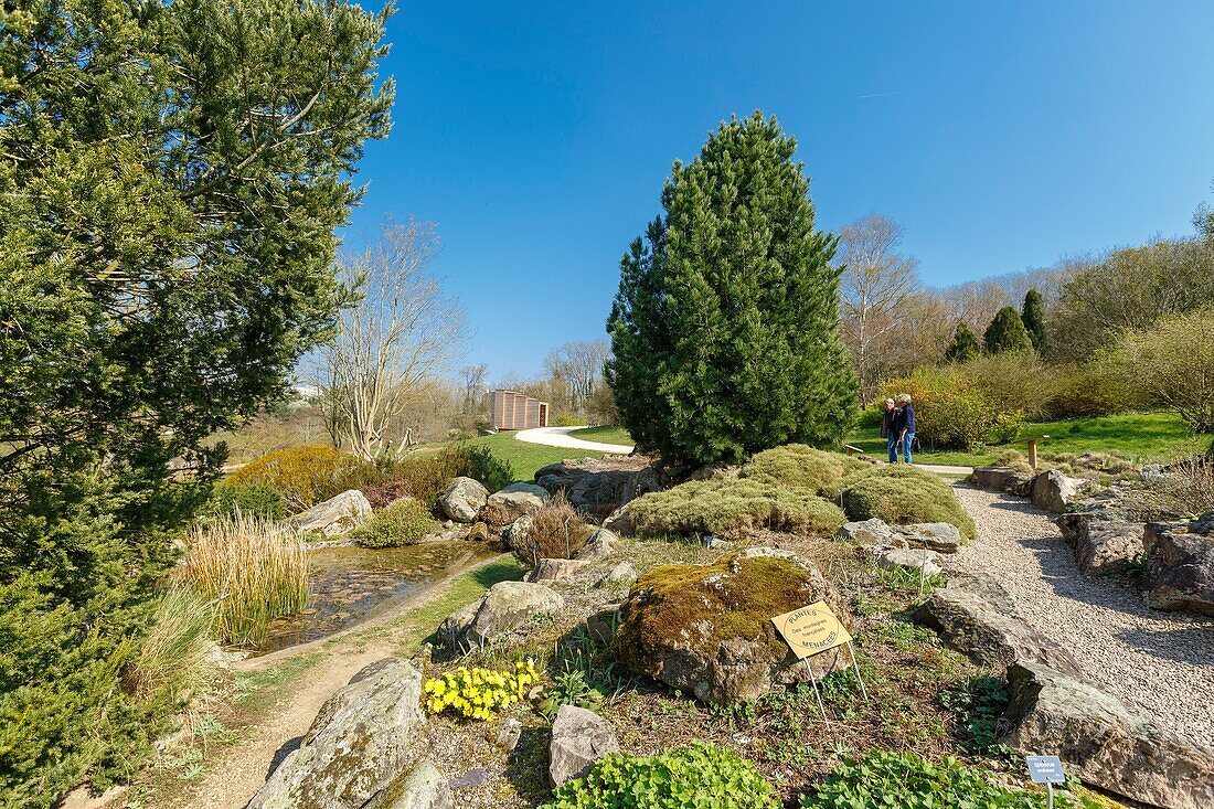 France,Meurthe et Moselle,Villers les Nancy,Sainte Valerie chapel and the Alpinum in Jean Marie Pelt botanical garden overlooking the town of Nancy