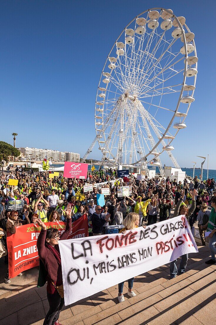 France,Var,Saint Raphael,the Marche du siècle climate demonstration of Saturday,March 16,2019,slogan The melting ice