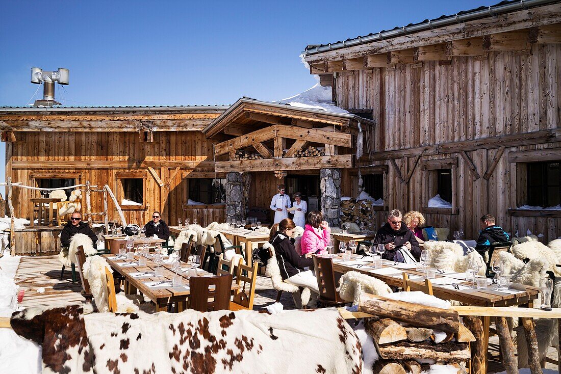Frankreich,Savoie,Tarentaise-Tal,Skigebiet Tignes,Höhenrestaurant le Panoramic (3032m),Familie Bouvier