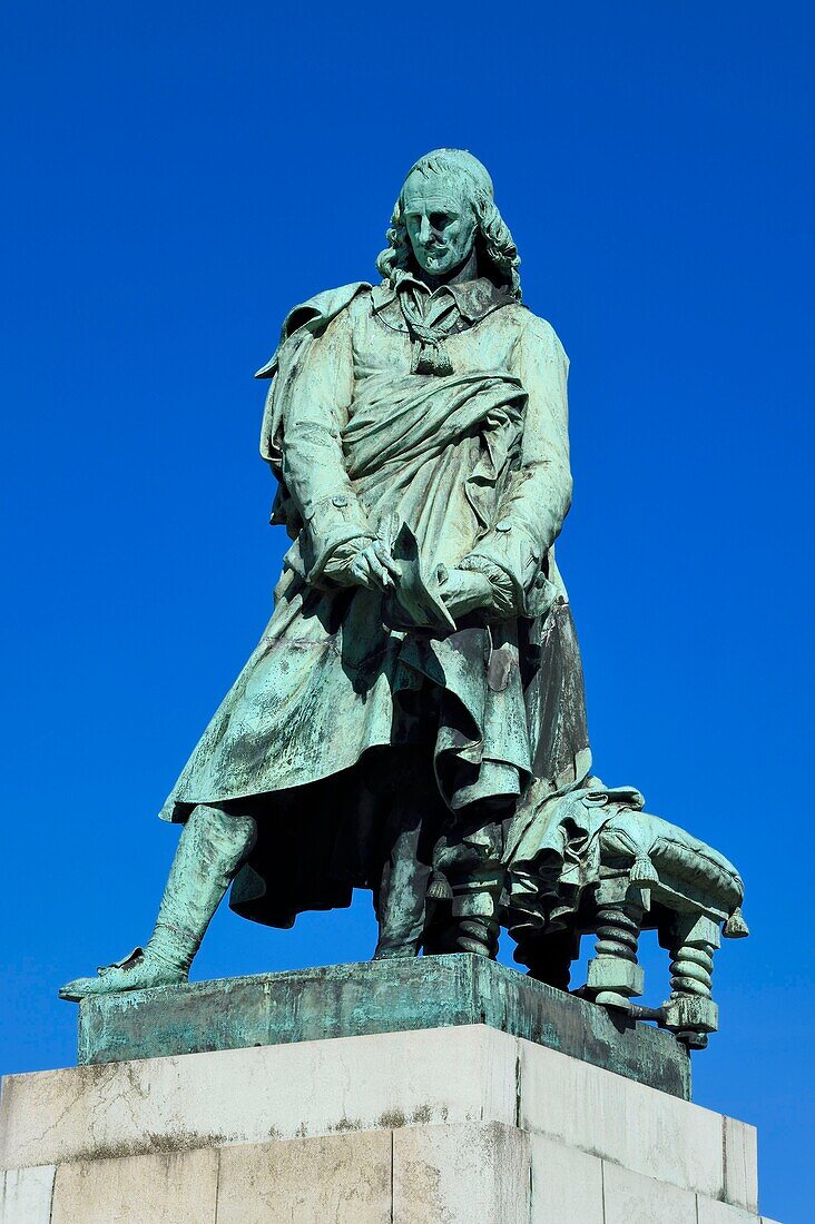 France,Seine Maritime,Rouen,statue of Pierre Corneille in front of Theatre des Arts